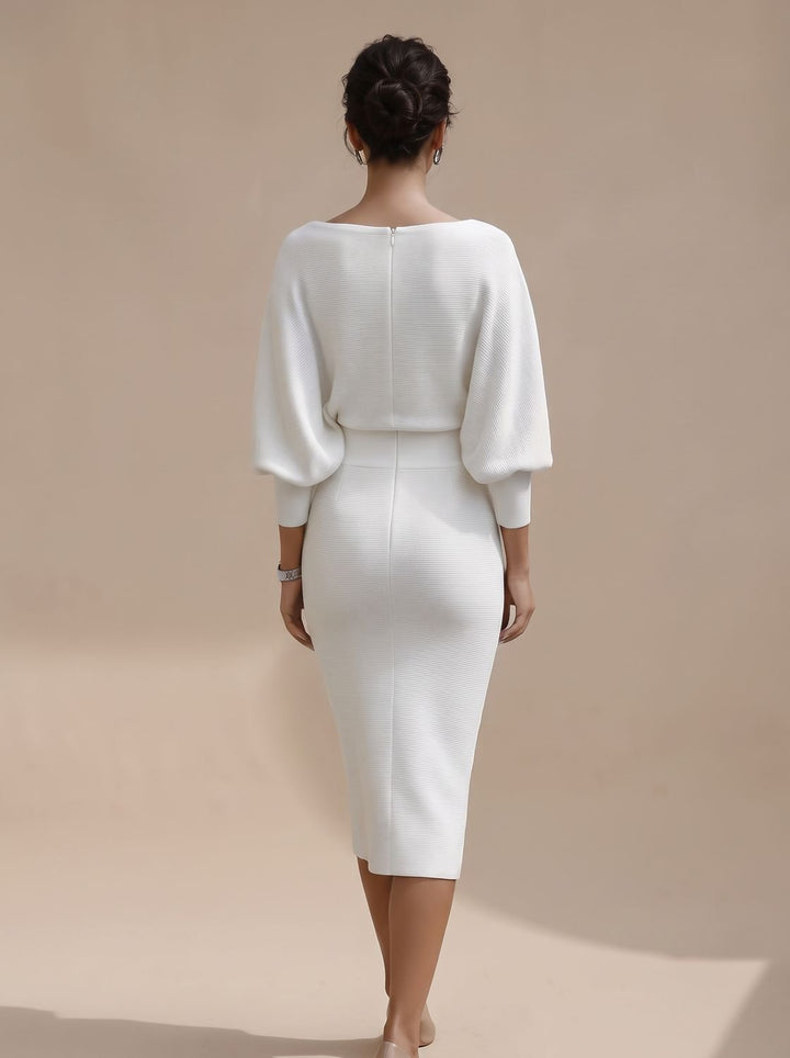 Women's Knitted Midi Jumper Dress for Evening (10)