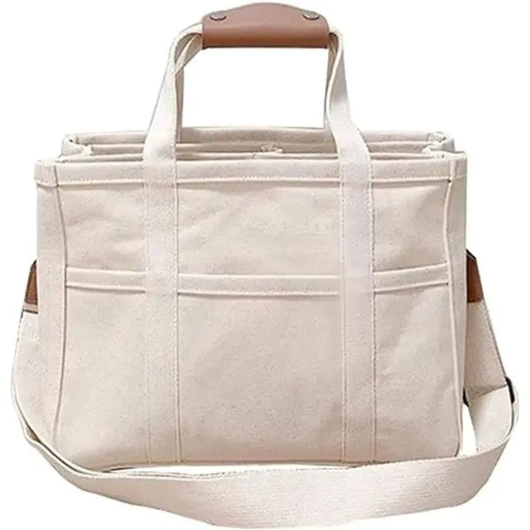 Women's Large-Capacity Multi-Pocket Canvas Tote w kolorze Beżowy