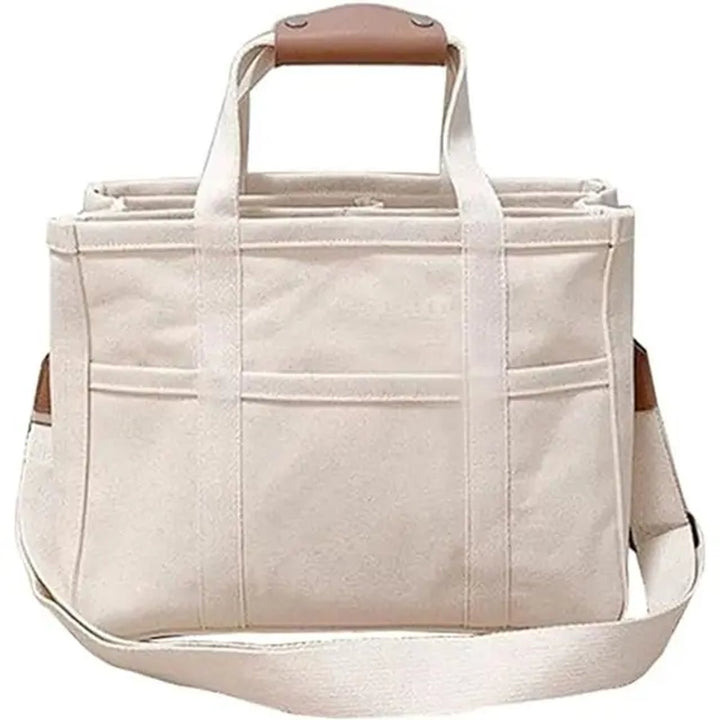 Women's Large-Capacity Multi-Pocket Canvas Tote w kolorze Beżowy