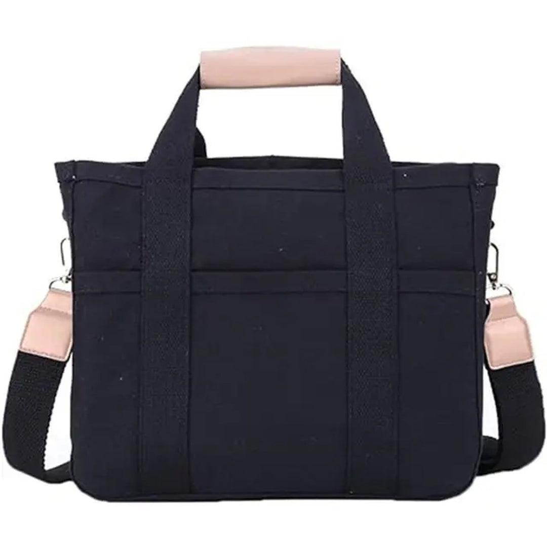 Women's Large-Capacity Multi-Pocket Canvas Tote w kolorze Czarny