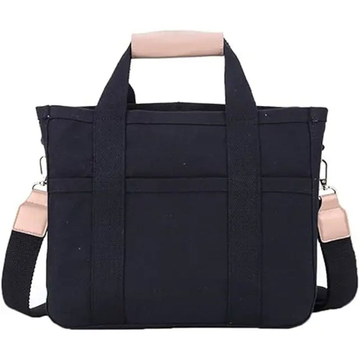 Women's Large-Capacity Multi-Pocket Canvas Tote w kolorze Czarny