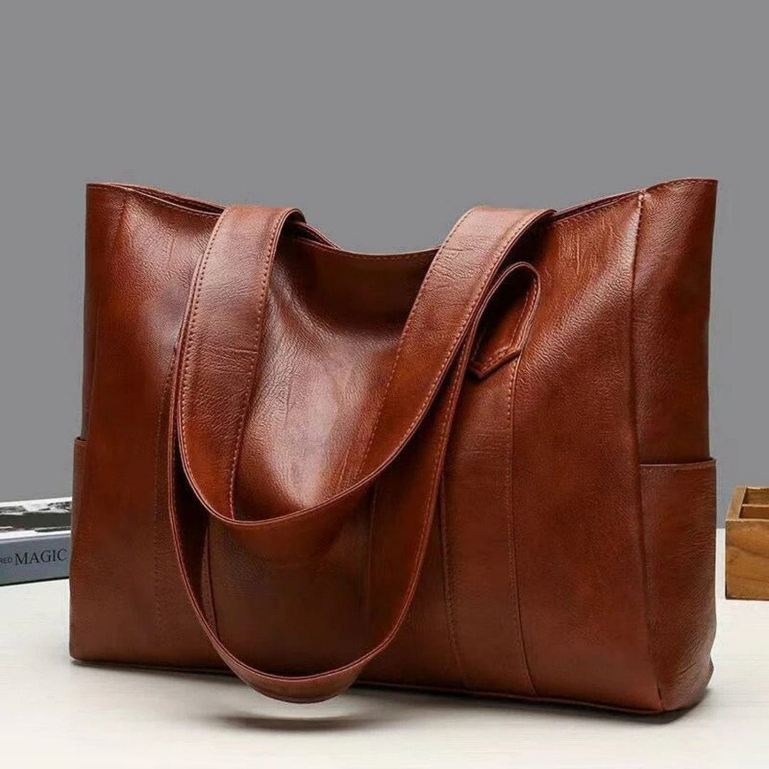 Women's Large-Capacity Vintage Leather Shoulder w kolorze Brązowy