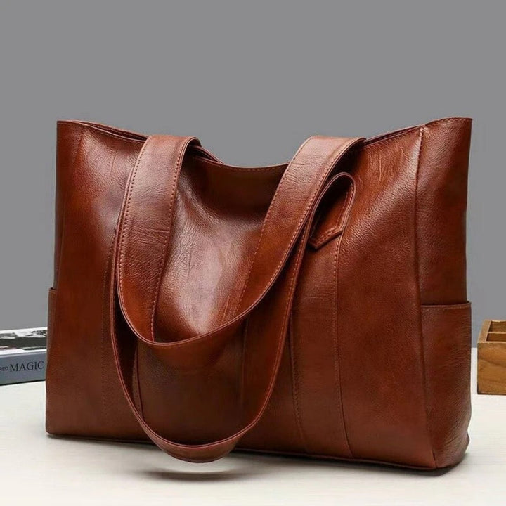 Women's Large-Capacity Vintage Leather Shoulder w kolorze Brązowy