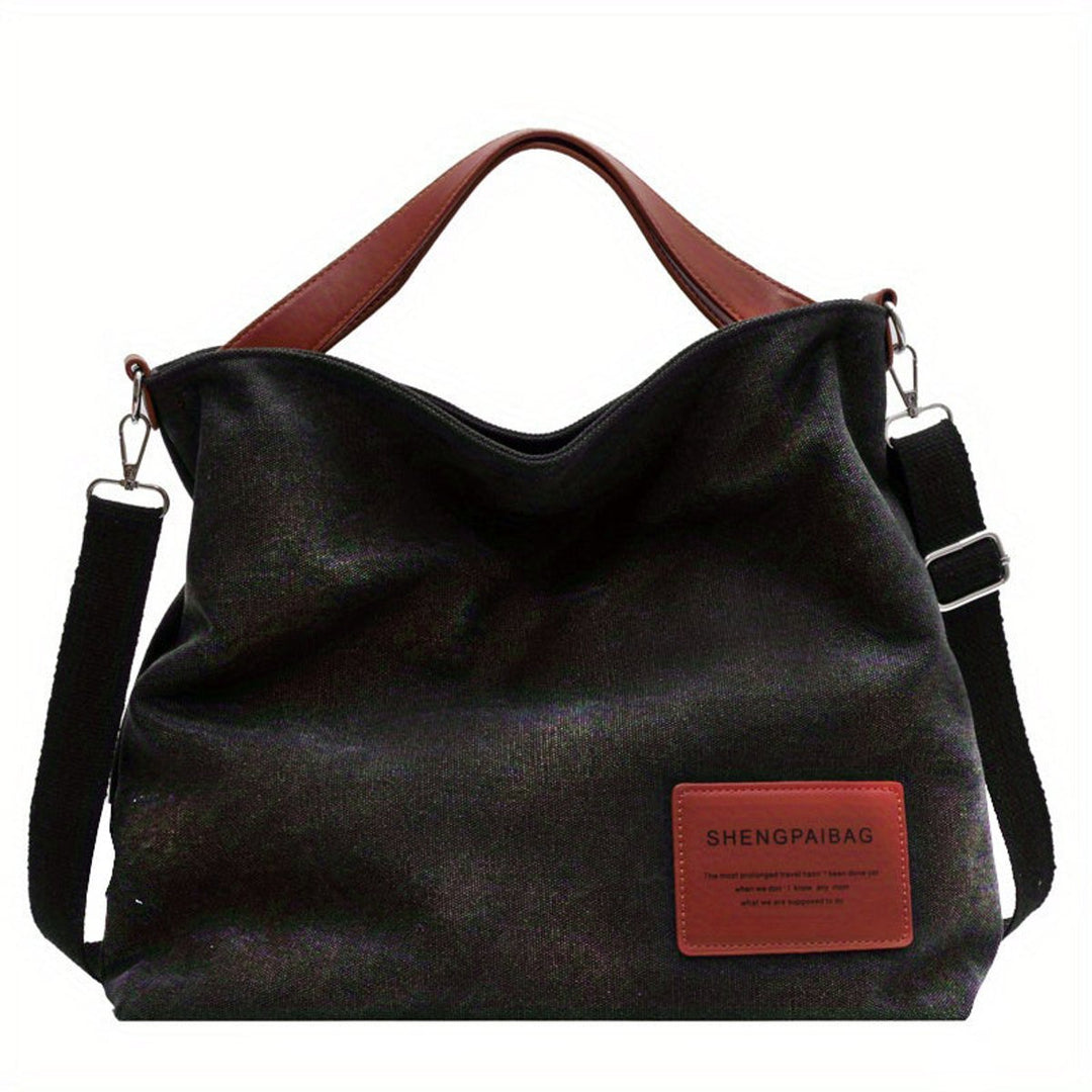 Women's Large Slouchy Canvas Tote w kolorze Czarny