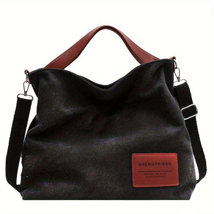 Women's Large Slouchy Canvas Tote w kolorze Czarny