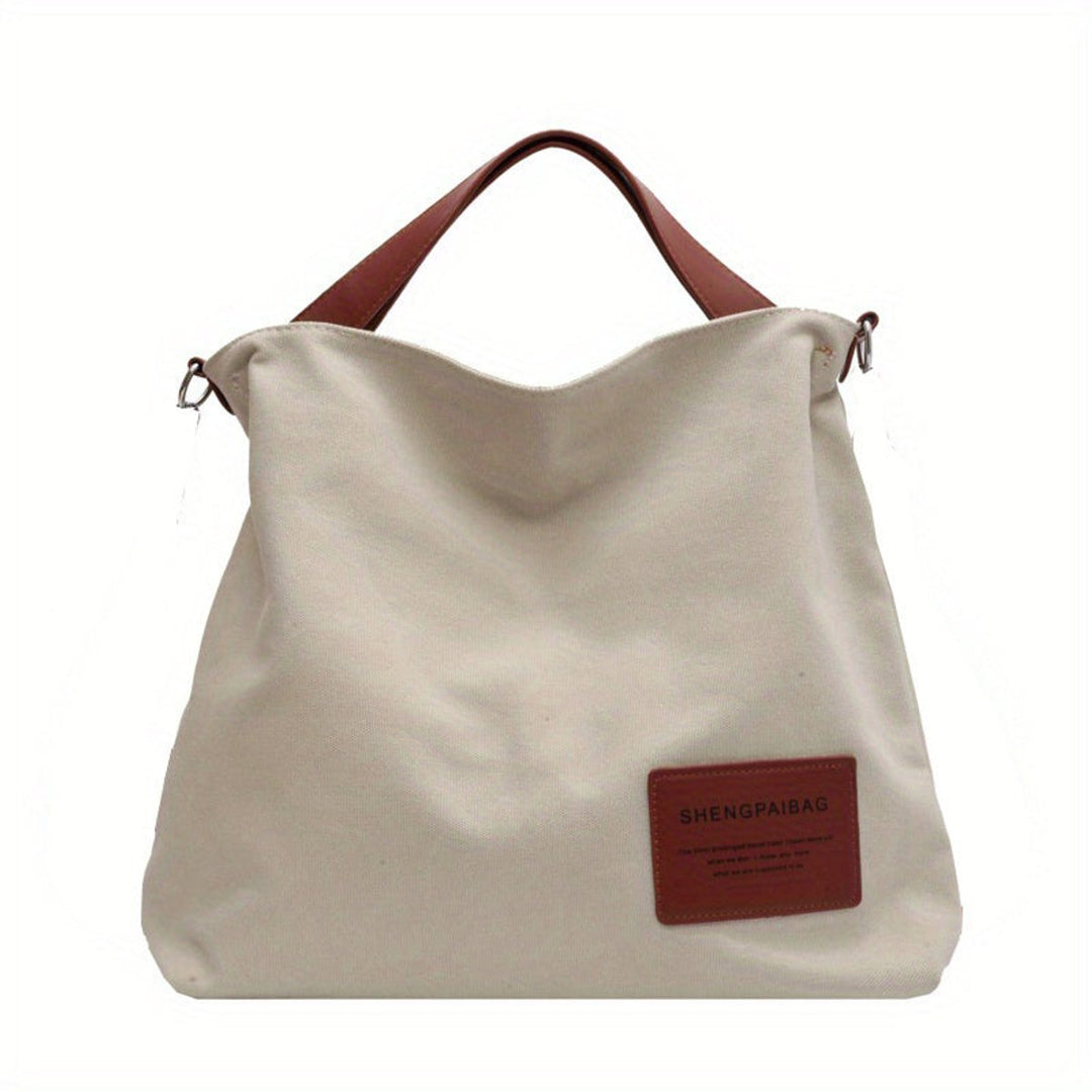 Women's Large Slouchy Canvas Tote w kolorze Kremowy