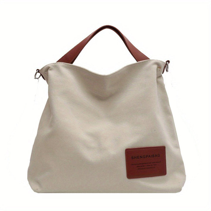 Women's Large Slouchy Canvas Tote w kolorze Kremowy