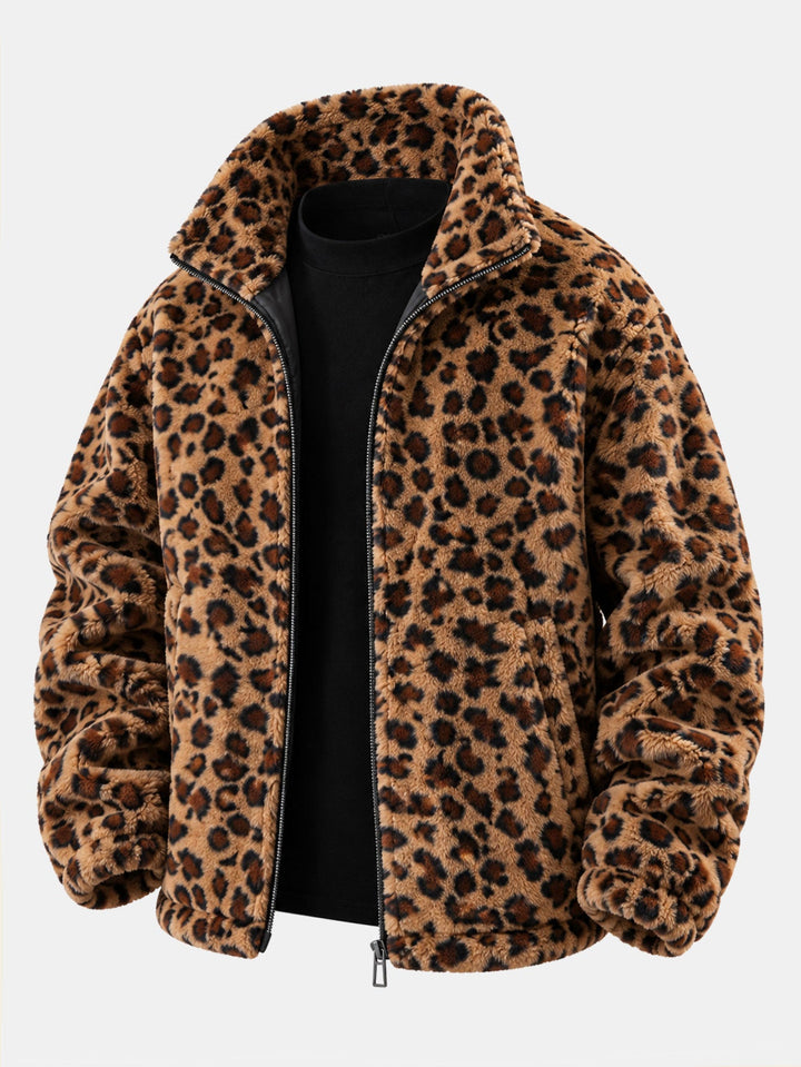 Women's Leopard Faux Fur Winter Coat in Peru