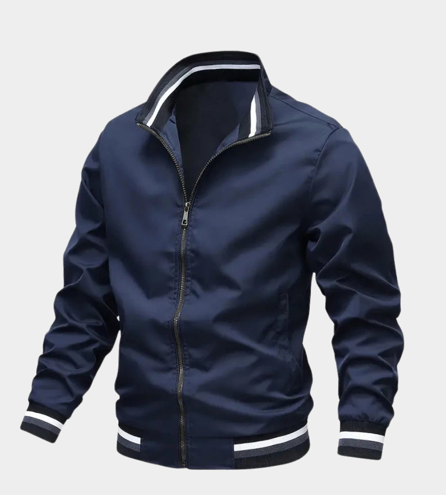 Women's Lightweight Bomber Jacket for Autumn in Blue
