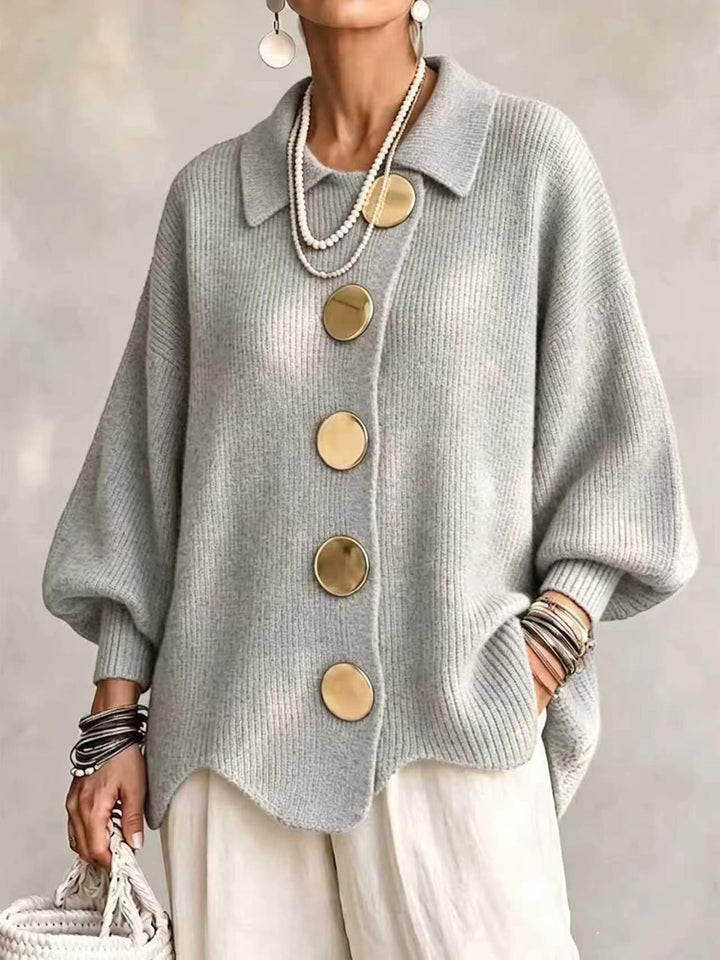 Women's Lightweight Cardigan Over Jumper Dresses in Light Grey