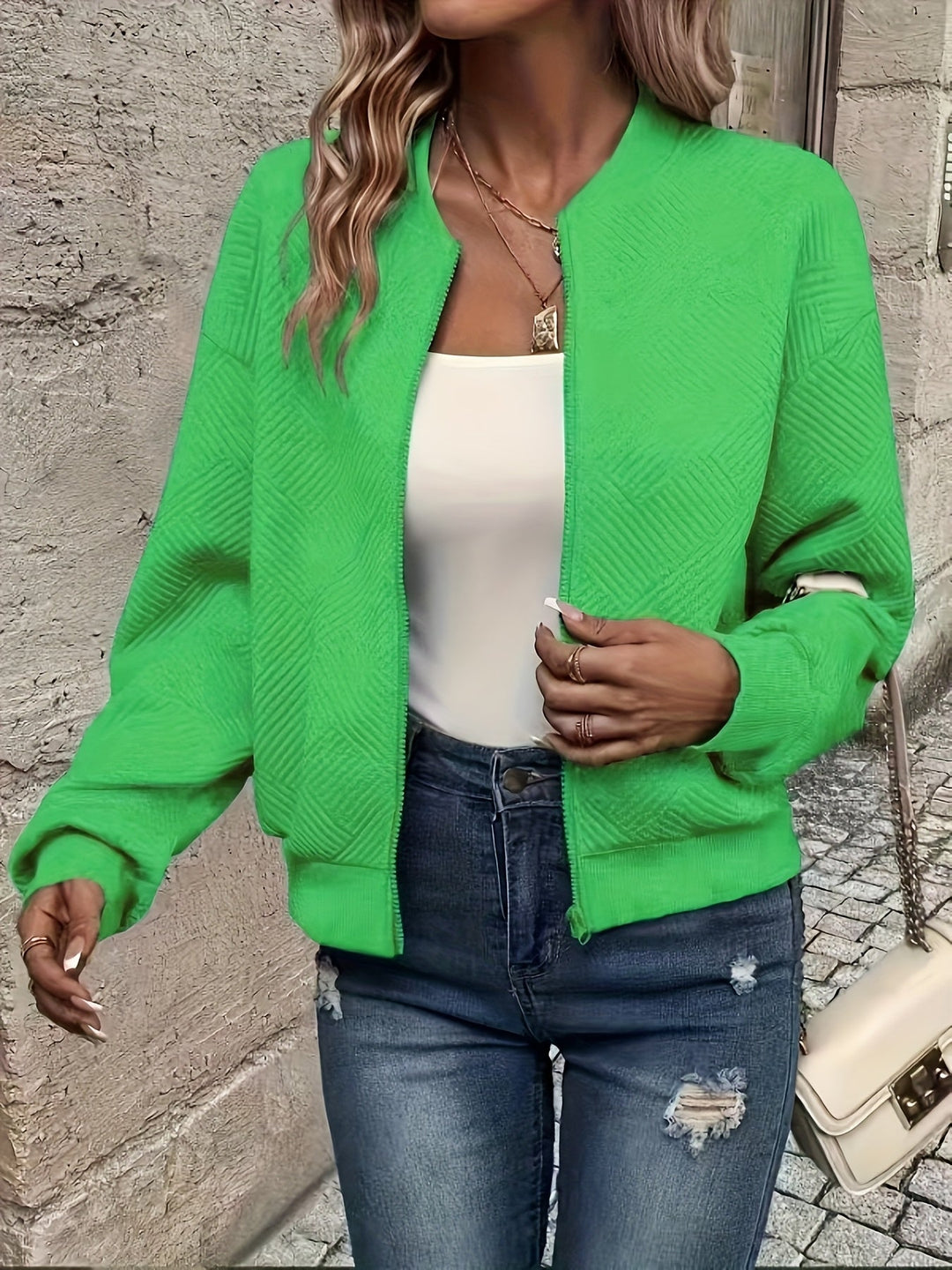 Women's Lightweight Structured Zip Coat for Layering (6)