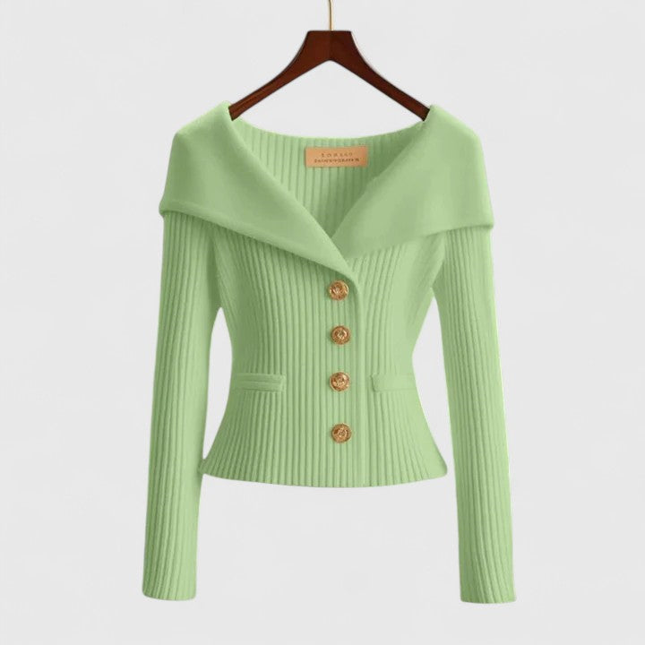 Women's Long Cardigan in Soft Knit in Green