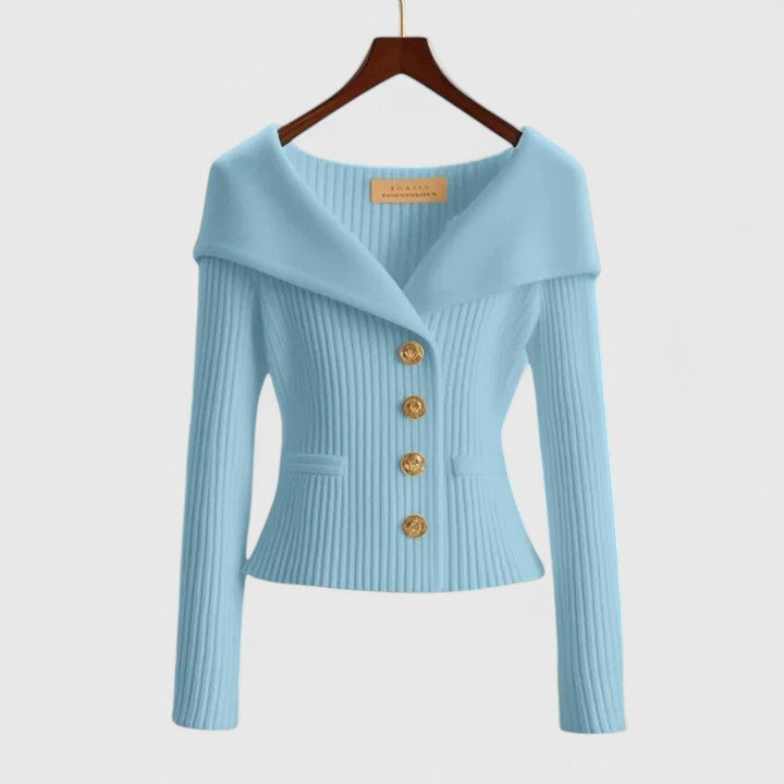 Women's Long Cardigan in Soft Knit in Sky Blue