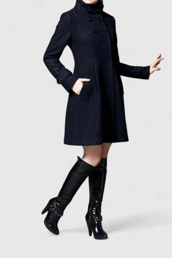 Women's Long Coat with Elegant Tailoring (4)