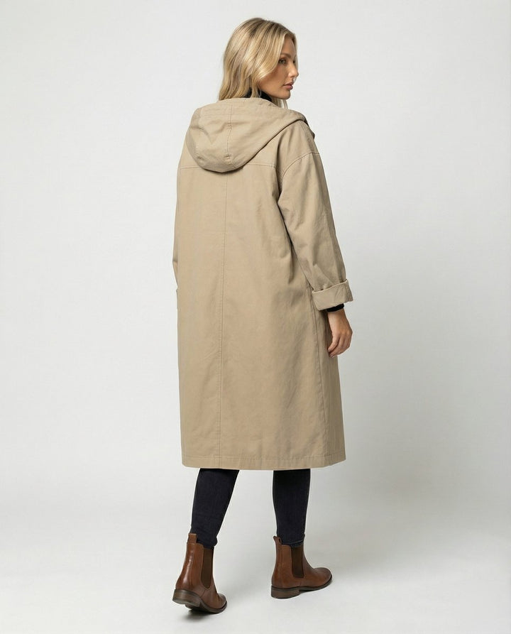 Women's Long Hooded Trench Coat for Travel (3)