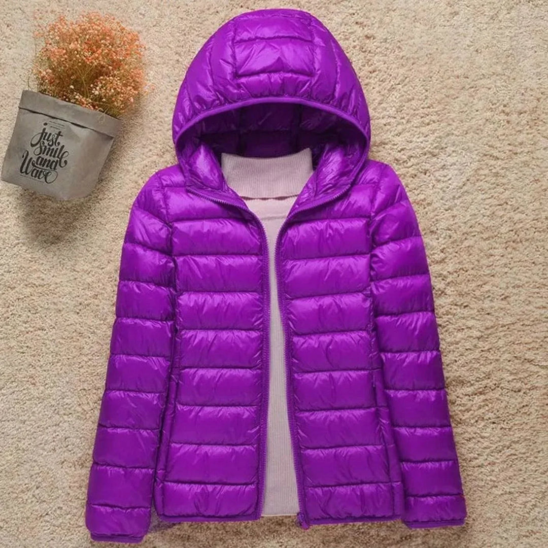 Women's Long Puffer Coat for Winter in Lilac