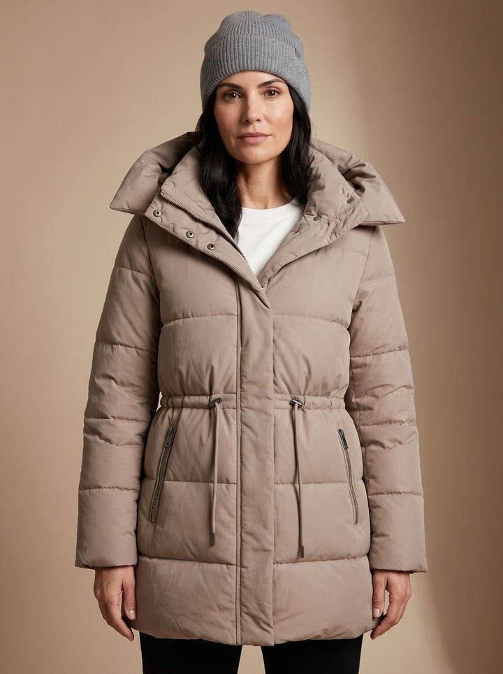 Women's Long Puffer Coat with Fitted Silhouette (12)