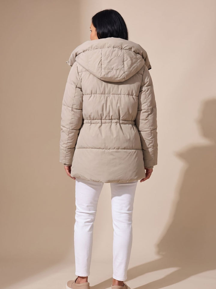 Women's Long Puffer Coat with Fitted Silhouette (13)