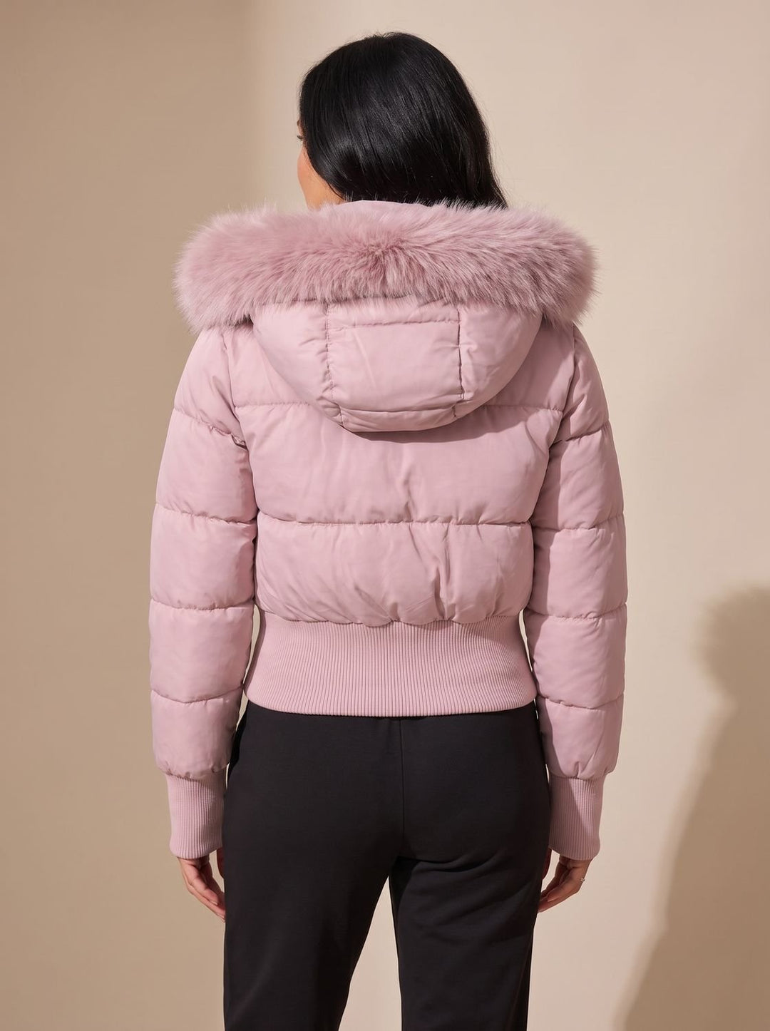 Women's Long Puffer Coat with Fitted Silhouette (2)