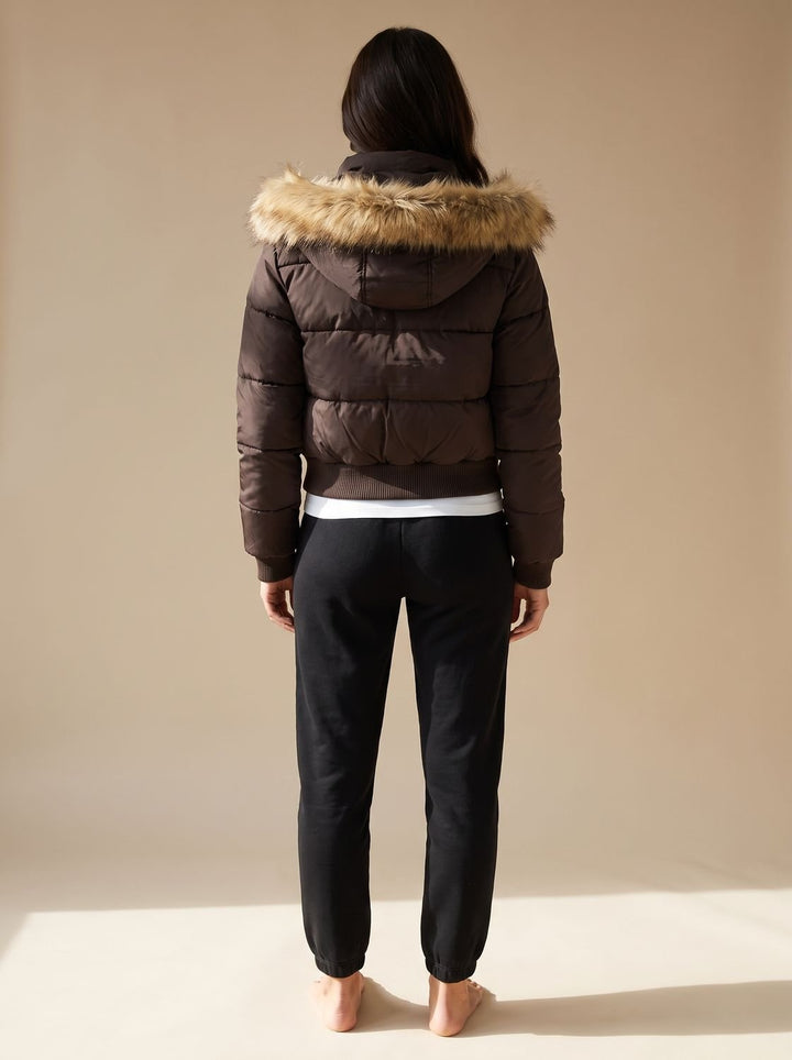 Women's Long Puffer Coat with Fitted Silhouette (5)