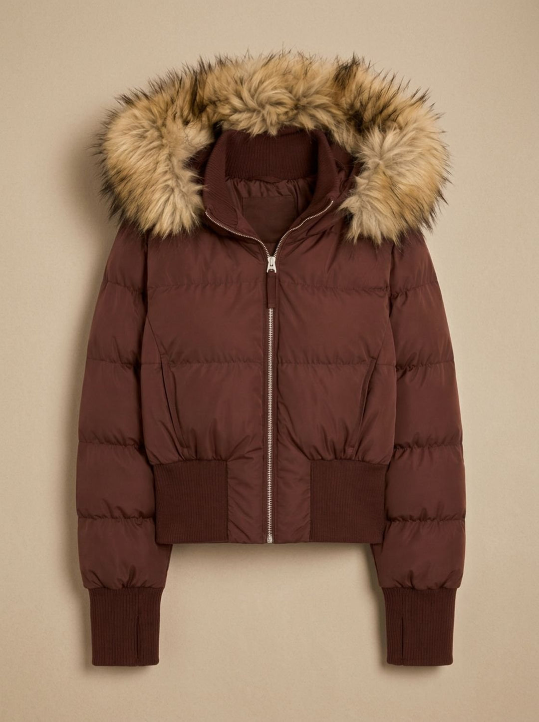 Women's Long Puffer Coat with Fitted Silhouette (7)