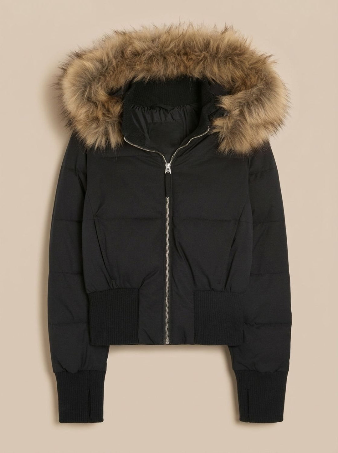 Women's Long Puffer Coat with Fitted Silhouette (9)