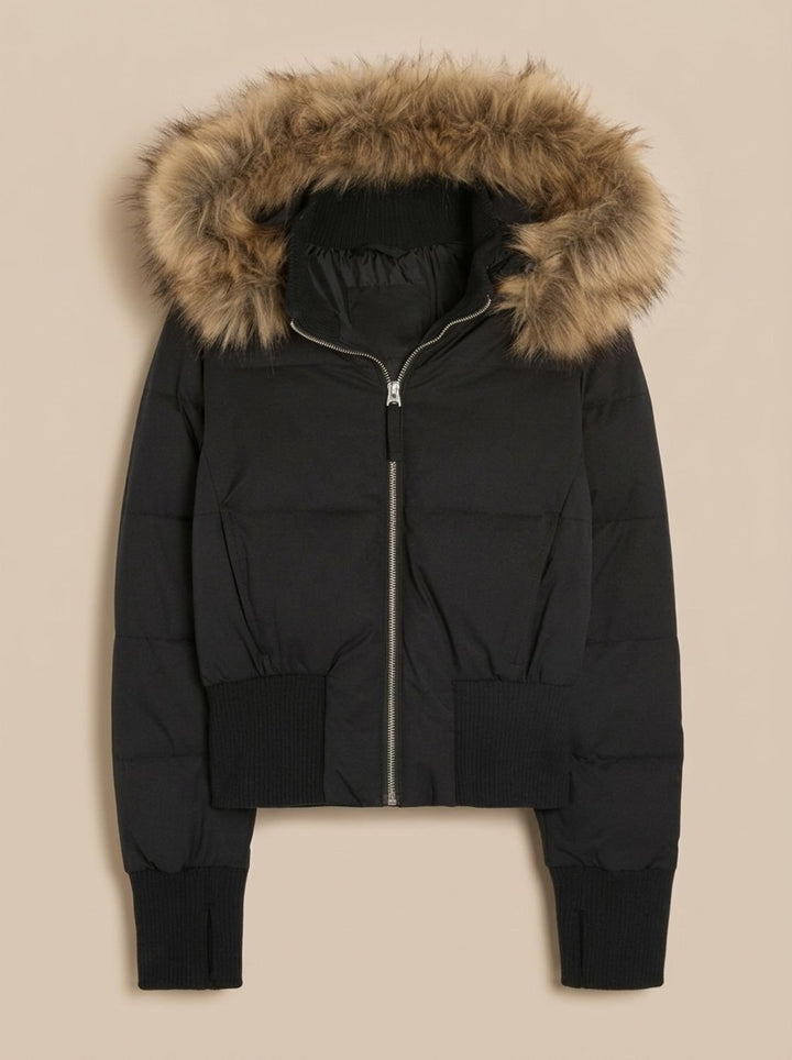 Women's Long Puffer Coat with Fitted Silhouette (9)