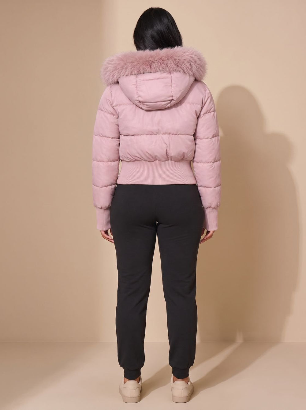Women's Long Puffer Coat with Fitted Waist (2)