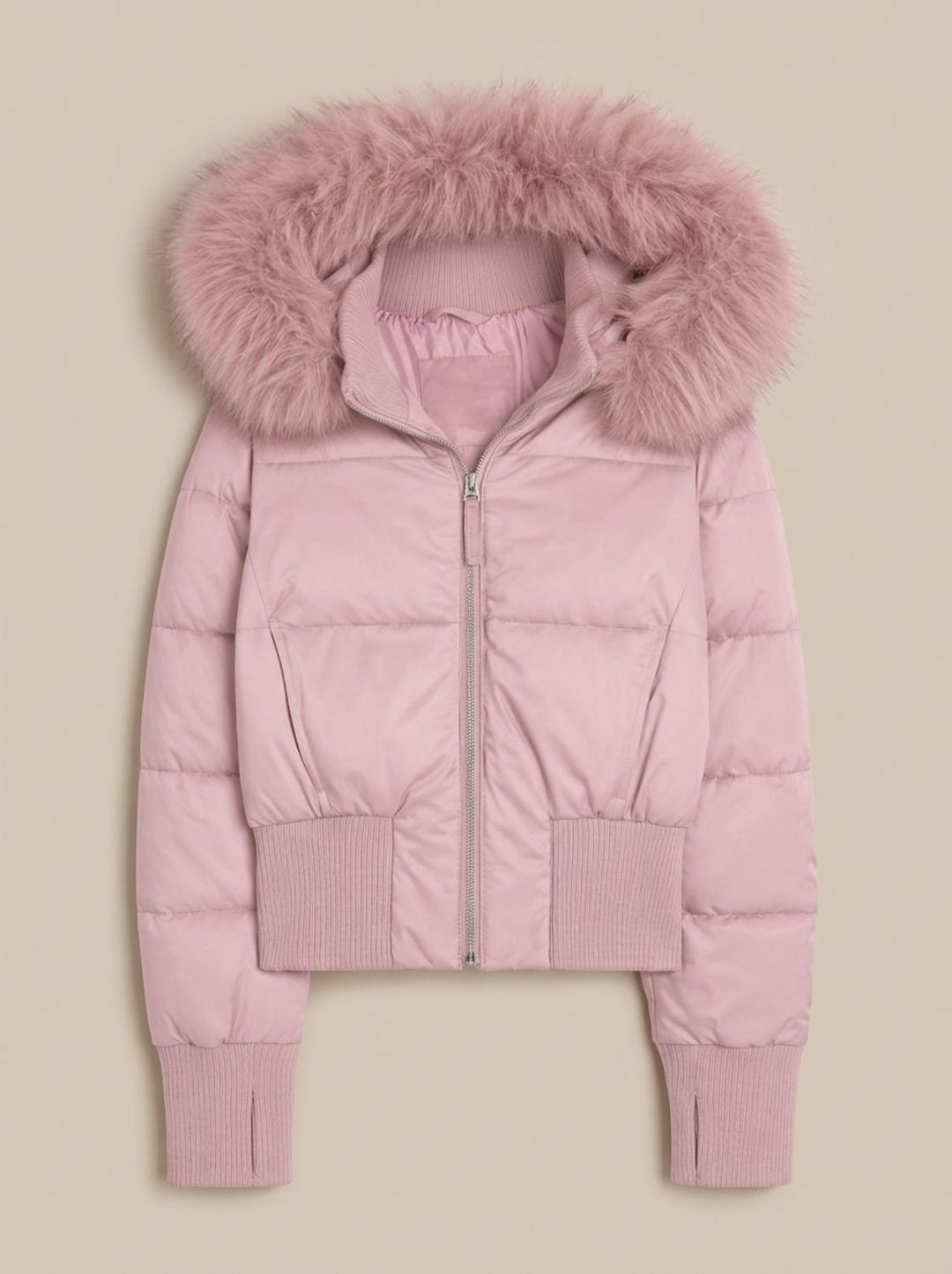 Women's Long Puffer Coat with Fitted Waist (3)