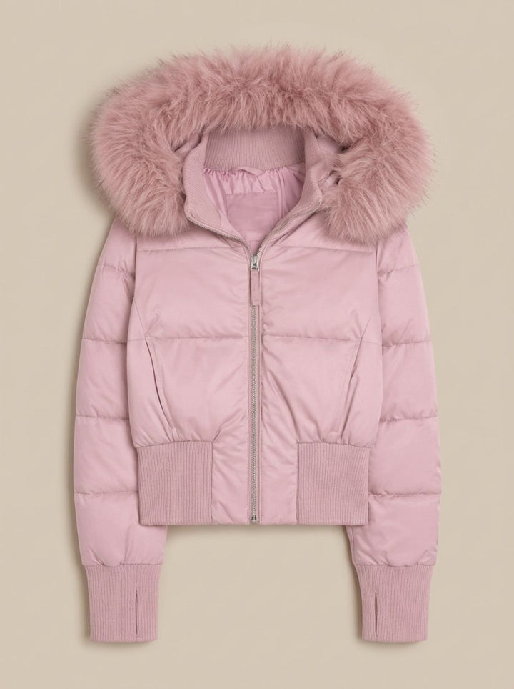 Women's Long Puffer Coat with Fitted Waist (3)