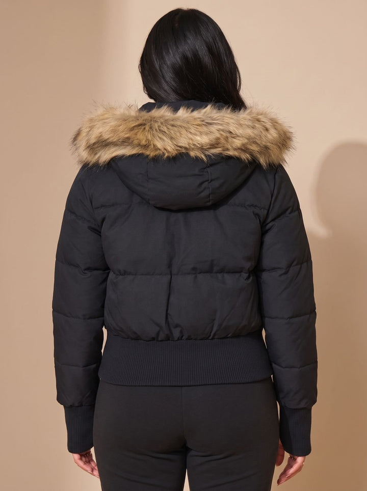 Women's Long Puffer Coat with Fitted Waist (8)