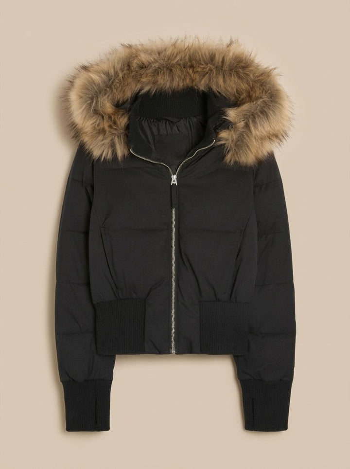 Women's Long Puffer Coat with Fitted Waist (9)