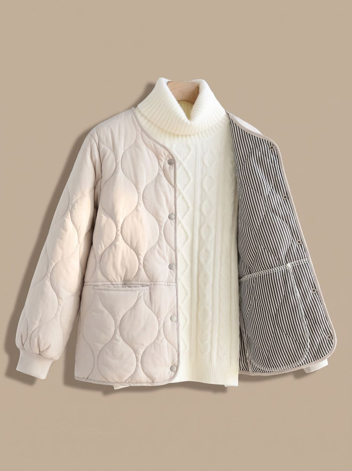 Women's Long Quilted Puffer Coat for Winter in Black
