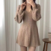 Esme | Women's Long-Sleeve Knitted Jumper Dress A-Line