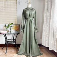 Alice | Women's Long Sleeve Satin Christmas Party Dress