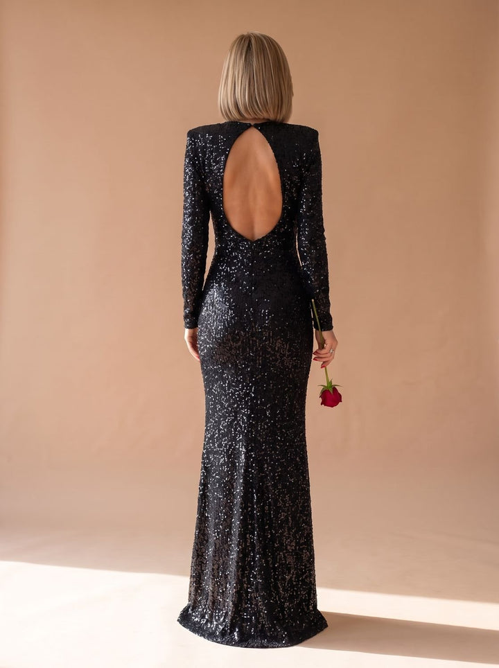 Women's Long-Sleeve Sequin Maxi Christmas Party Dress (3)