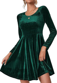 Eliza | Women's Long-Sleeved Velvet A-Line Party Dress