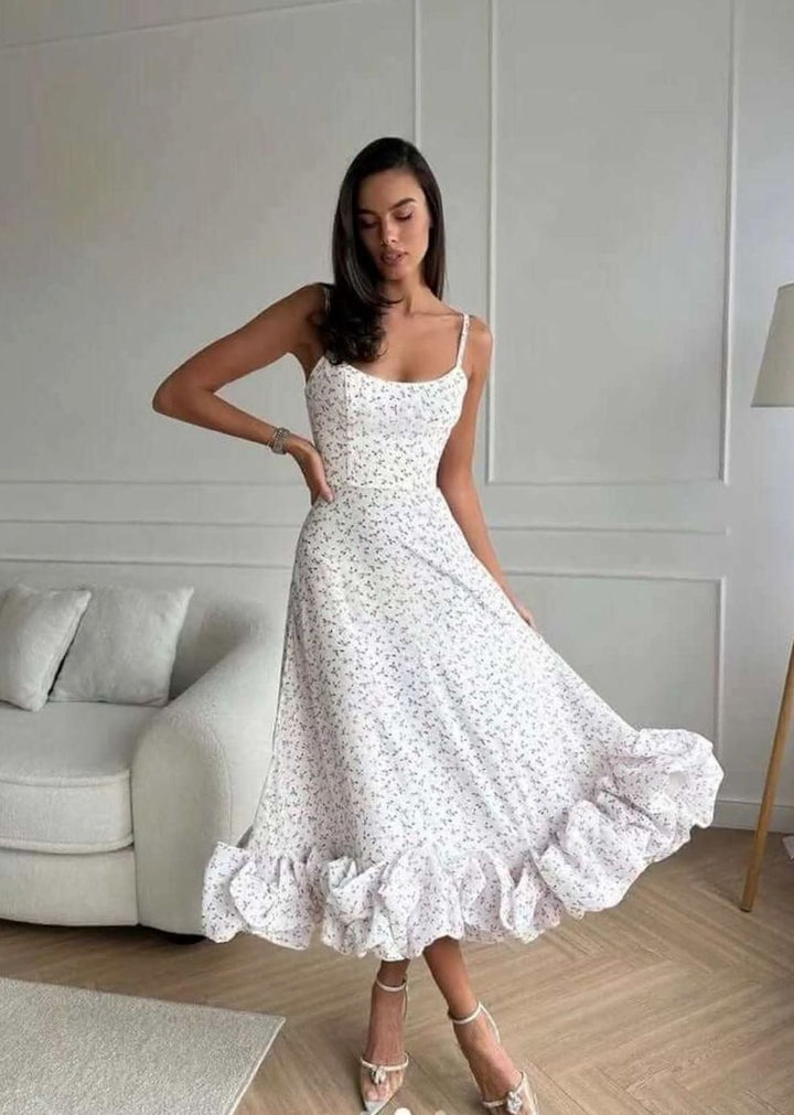 Women's Midi A-Line Wedding Guest Dress