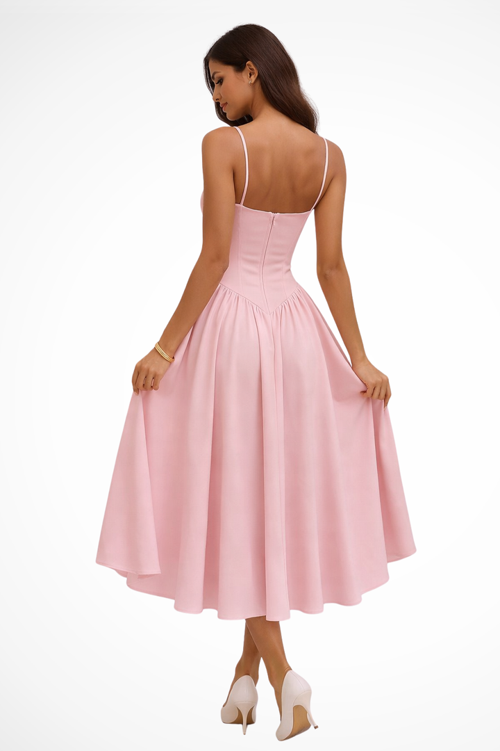Women's Midi Wedding Guest Dress A-Line (2)