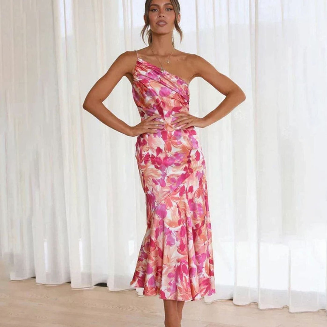 Women's Midi Wedding Guest Dress in Florals (4)