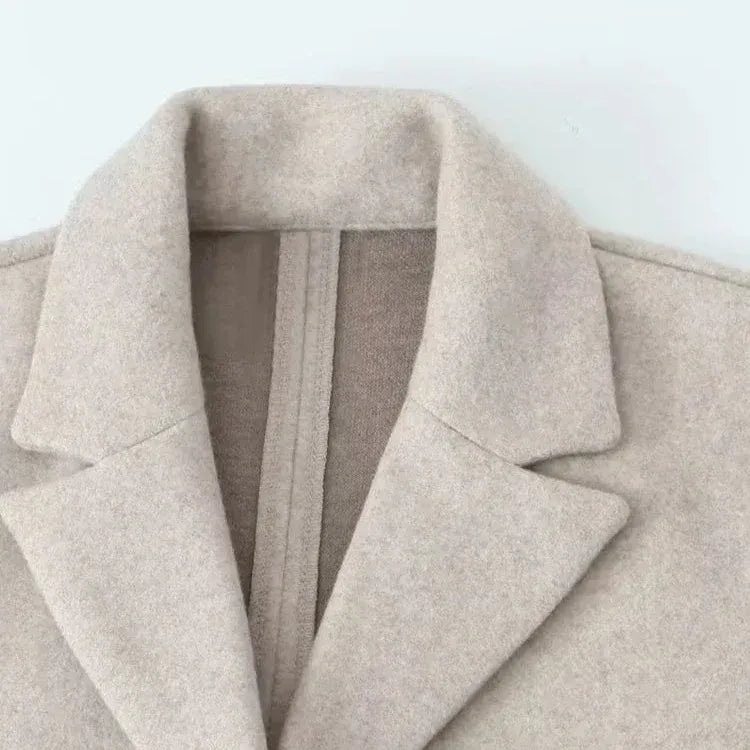 Women's Midi Wool Coat for Autumn (10)
