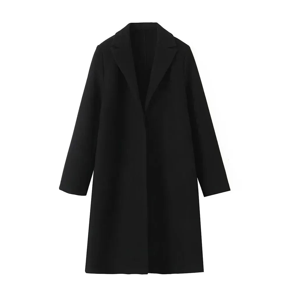 Women's Midi Wool Coat for Autumn (12)