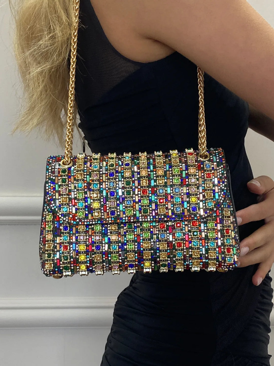 Women's Mini Rhinestone Evening Tote Bag (5)