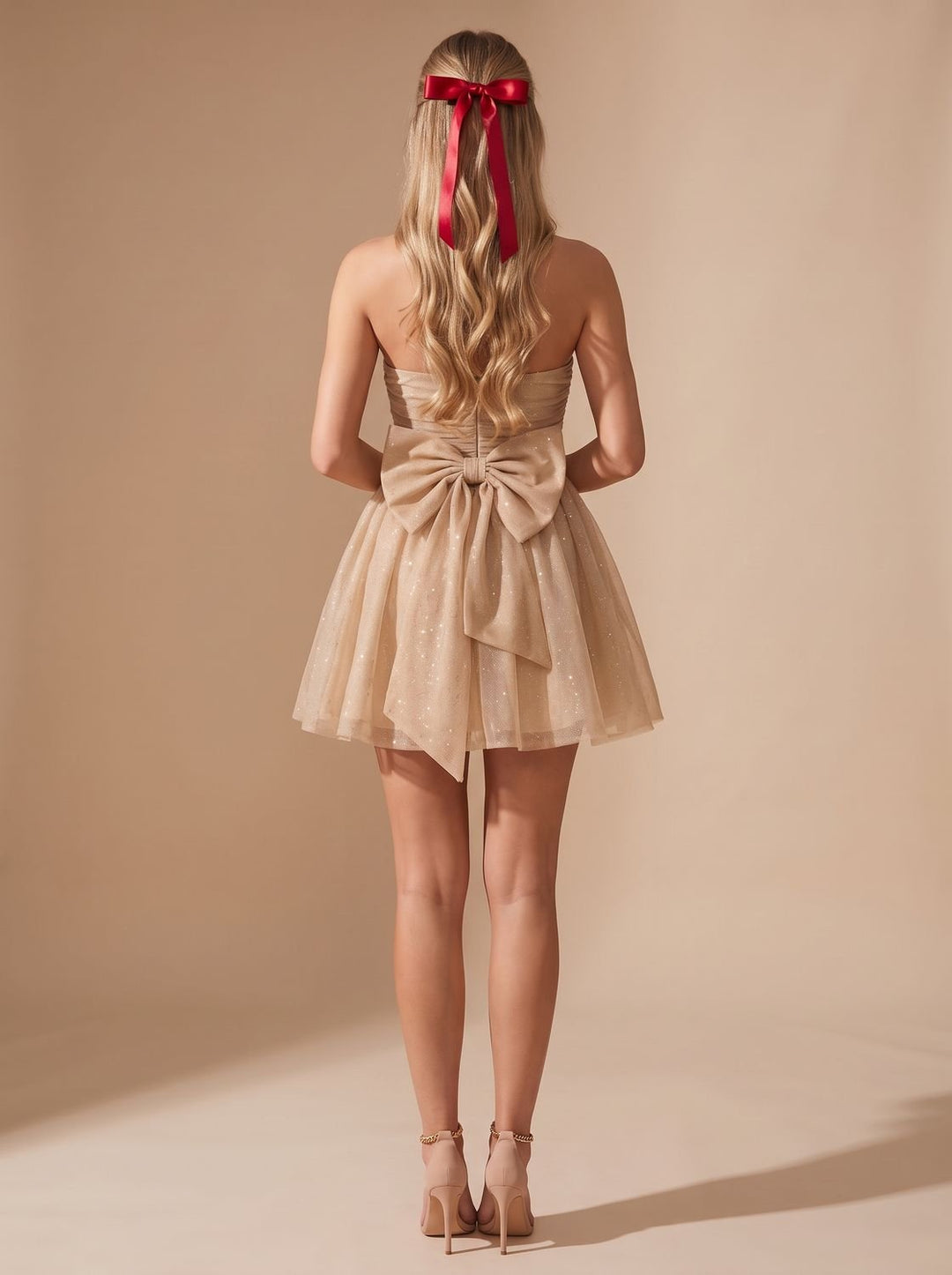 Women's Mini Strapless Sequin Party Dress (4)