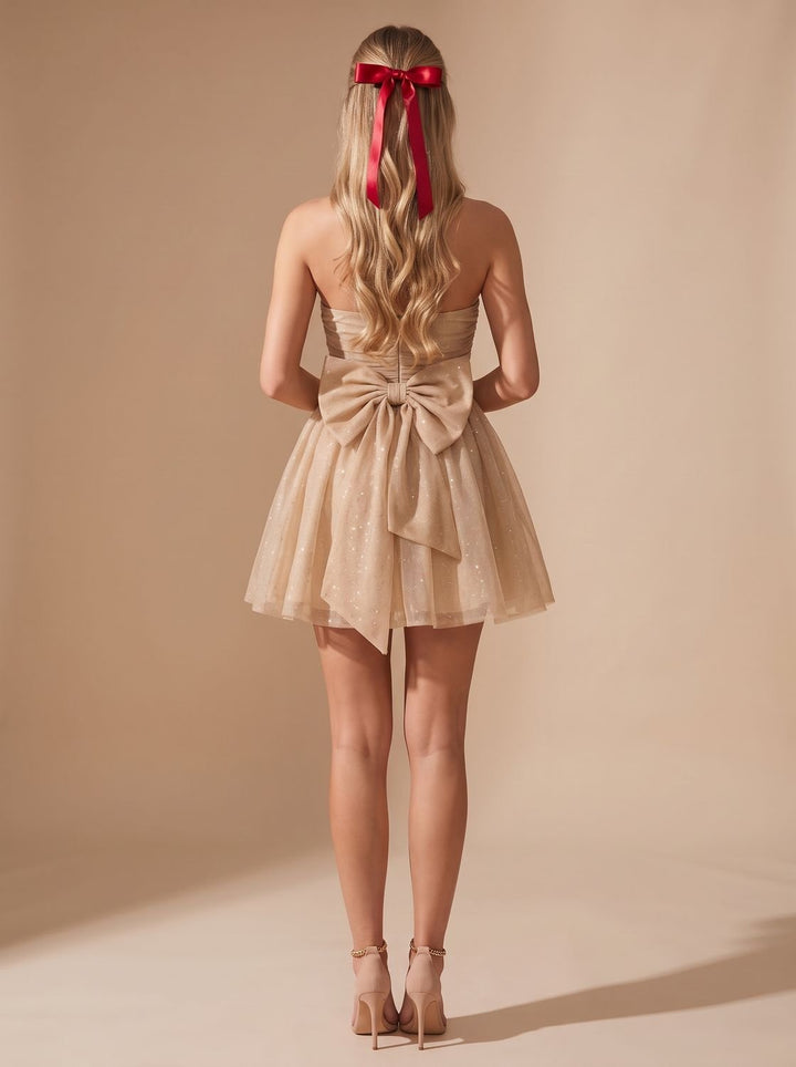 Women's Mini Strapless Sequin Party Dress (4)
