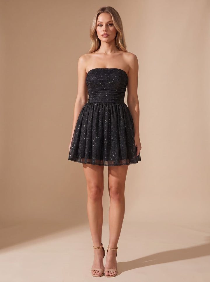 Women's Mini Strapless Sequin Party Dress (9)