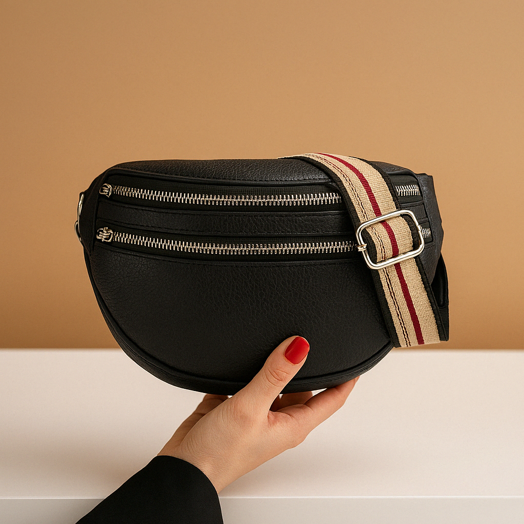 Women's Multi-Pocket Crossbody Bag for Daily Travel in Black