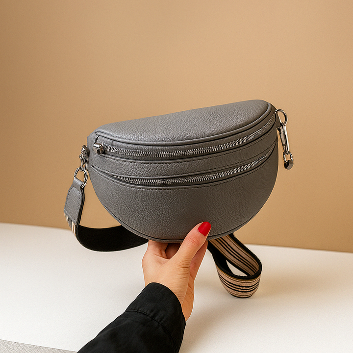 Women's Multi-Pocket Crossbody Bag for Daily Travel in Grey