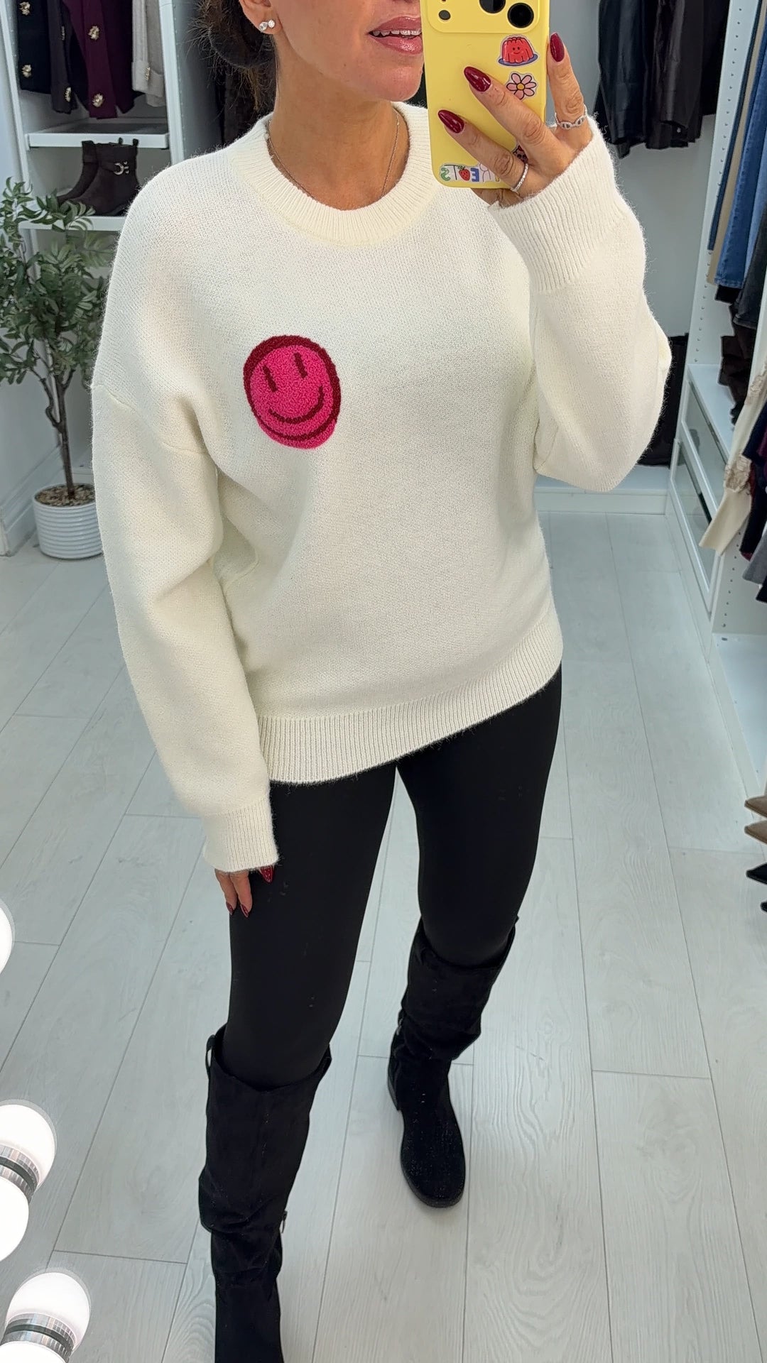 Women's Oversized Graphic Knit Jumper Dress