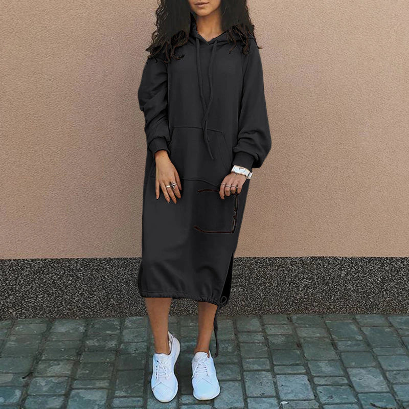 Women's Oversized Jumper Dress for Casual Comfort in Black